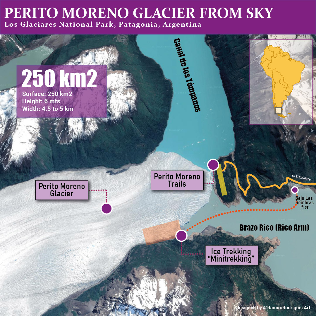 perito moreno glacier from sky