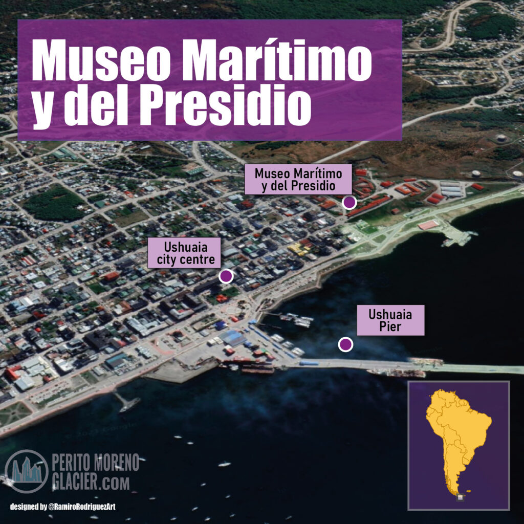 Prison Museum in Ushuaia. Location map