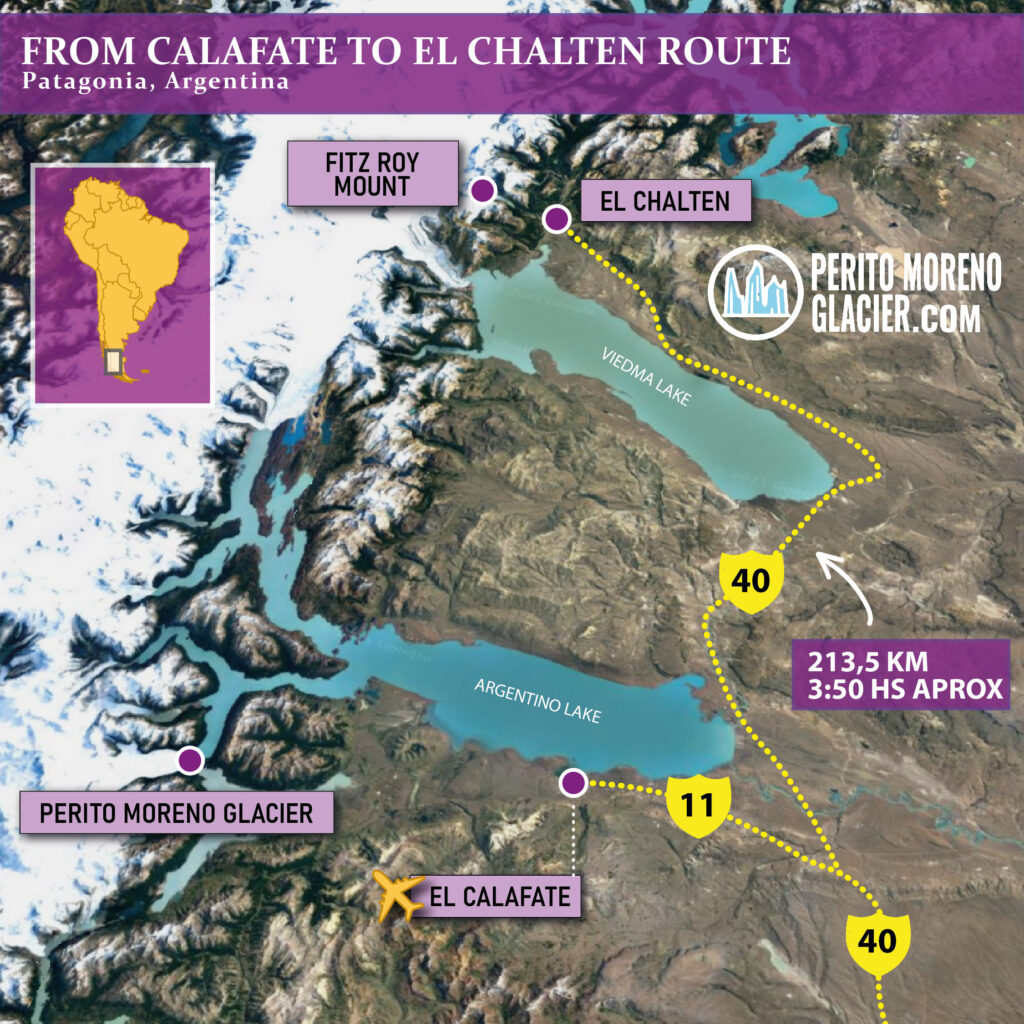 Trail section on the Huemul Glacier route