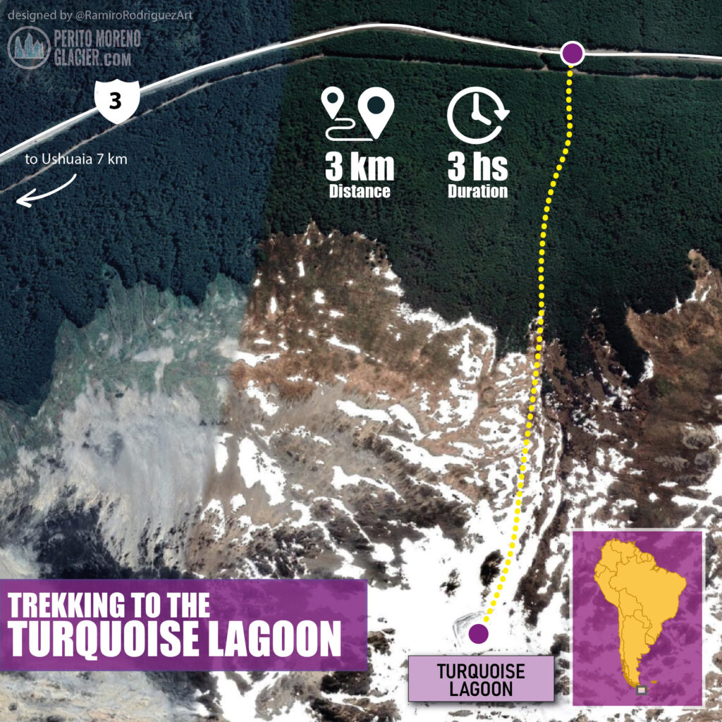 Trekking to Laguna Turquesa. Map