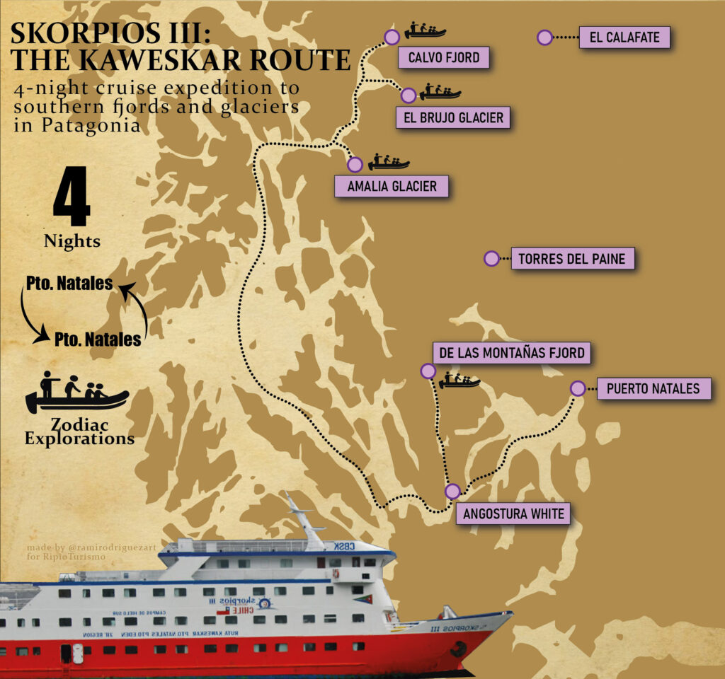 Kaweskar Route aboard Skorpios III Expedition Cruise in Patagonia
